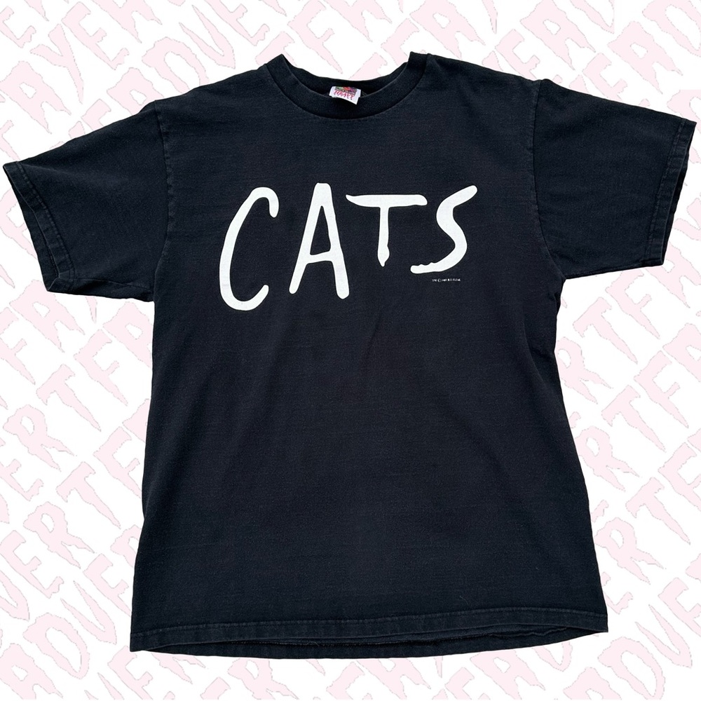 Vintage Cats Musical T-Shirt Tee Heavy Cotton Fruit of the Loom Large 90s